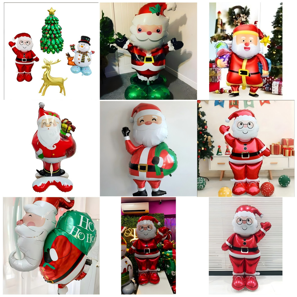 Balões Papai Noel 3D Metalizados Vários Modelos e Tamanhos  Decoração de Natal