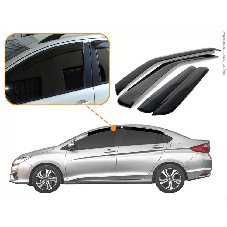 CALHA DE CHUVA DEFLETOR HONDA CITY 4P 2015 a 2021