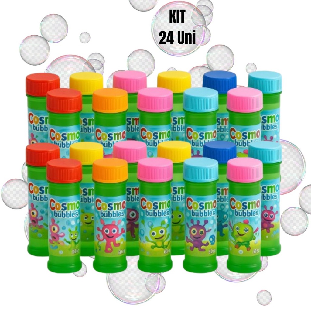 Kit 24 Bolhas de Sabão Lembrancinhas Aniversário Brinquedo Criança Diversão Água