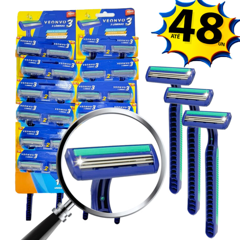 Barbeador Descartável com 3 Lâminas Veonvo VN003
