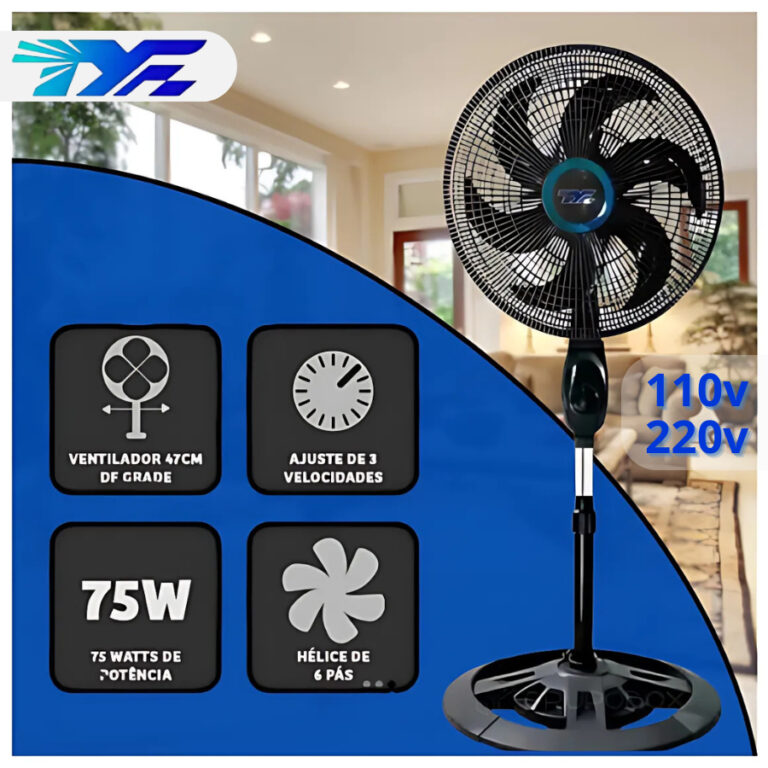 Ventilador de Coluna  47cm-127cm ajuste de altura 