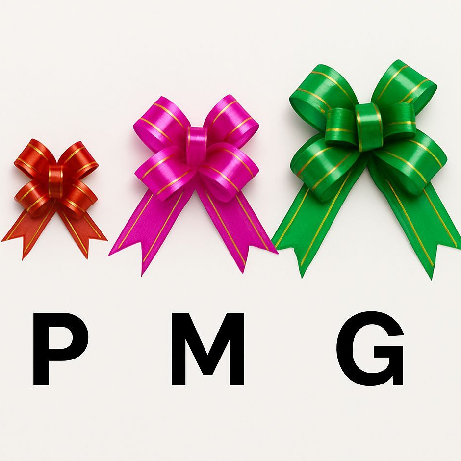 50 Laço Fácil Mágico Para Presente – P – M – G / Diversas Cores – 3 Tamanhos