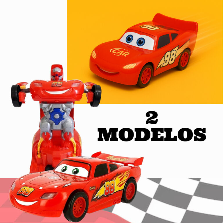 Carrinho Relâmpago Mcqueen Carros Vira Robô Som 