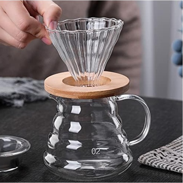 Cafeteira de Vidro Borossilicato Com Tampa e Filtr
