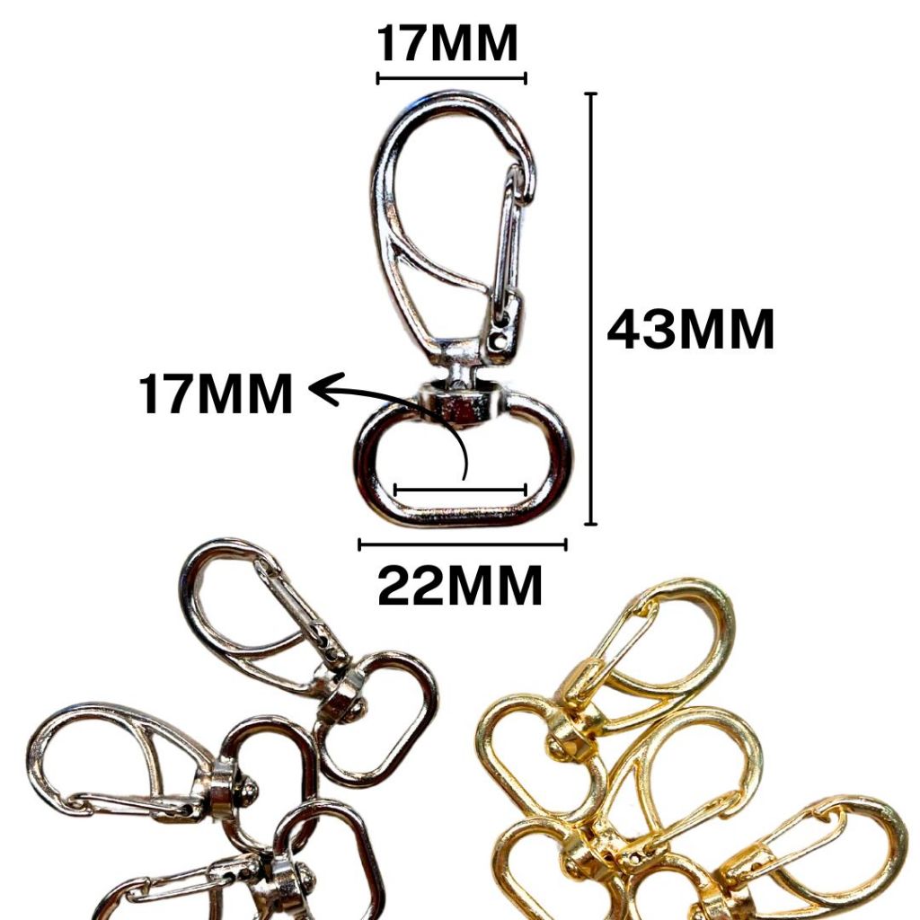 Fecho Mosquetão 43mm  Kit com 10, 20, 30, 40 ou 50 Unidades