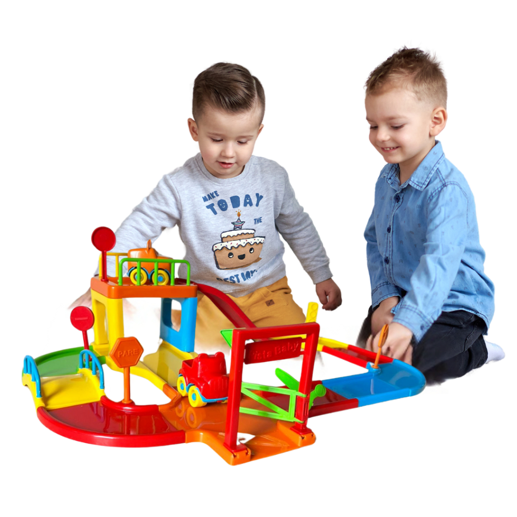 Pista De Carrinho Brinquedo Infantil Educativo Montável Com 2 Carrinhos Garagem Para Menino 1 2 3 An