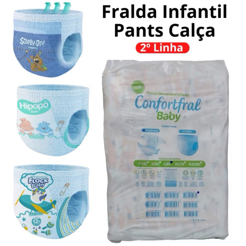 Pacotão de fralda infantil shortinho G 80 fraldas