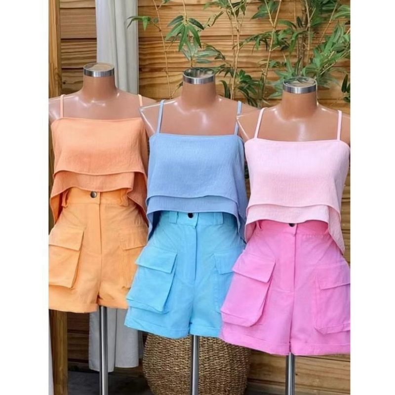 Bata Valentina 2 babados| várias  cores verão
