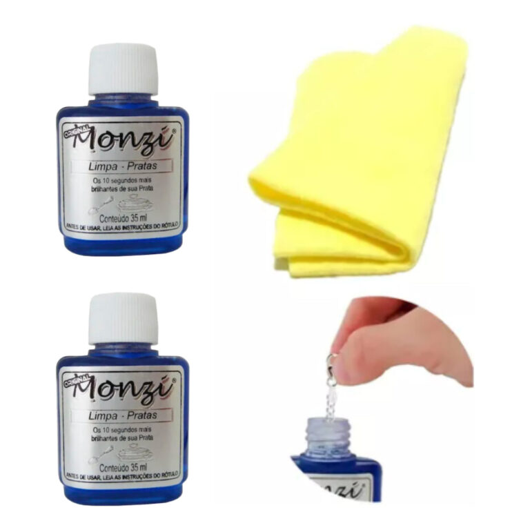 Kit 2 Monzi 35 Ml Limpa Prata 1 Flanela Magica Ata