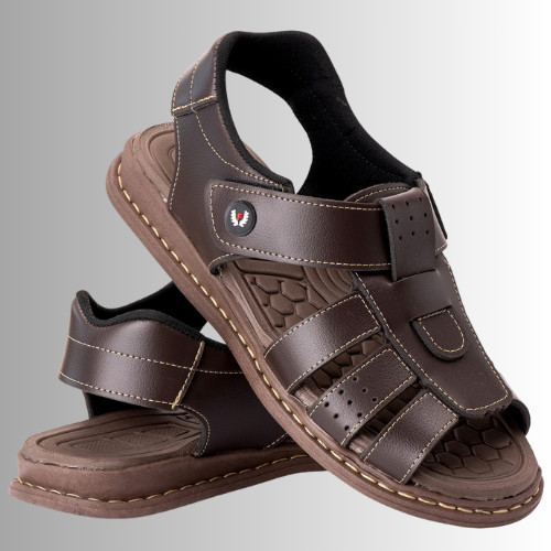 Sandalia Masculina de Couro Legitimo Ortopédica d