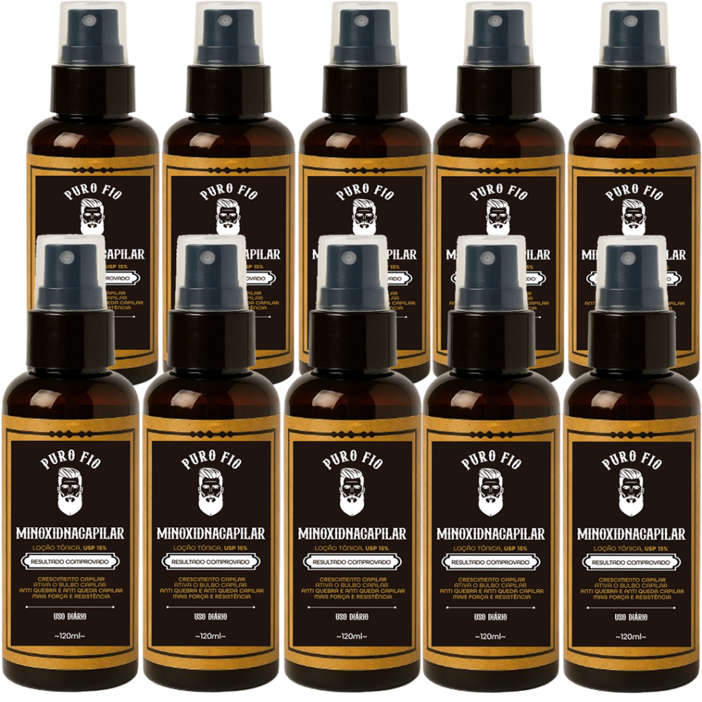 KIT 10X Pro Barber Tônico Capilar Poderoso Crescimento Antiqueda para Cabelo Barba Sobrancelha Bigod