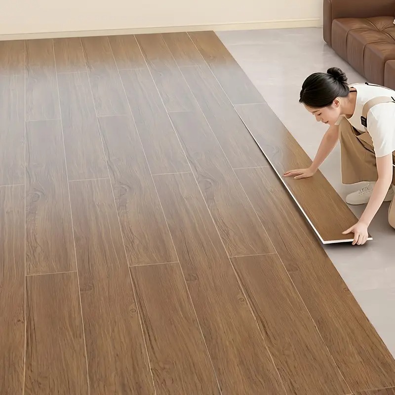 100 Placas Piso Painel Revestimento Auto Colante Mdf Vinílico Adesivo Lavável Madeira 45×11-cm