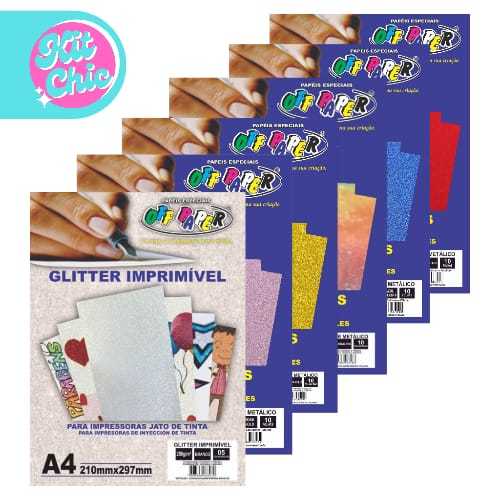 Papel Glitter Metálico 250g