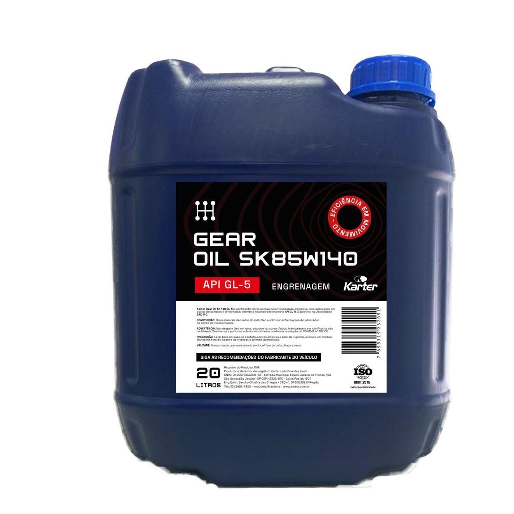 Balde Óleo Diferencial Gear Oil Sae 85w140 Gl5 Mineral 20l