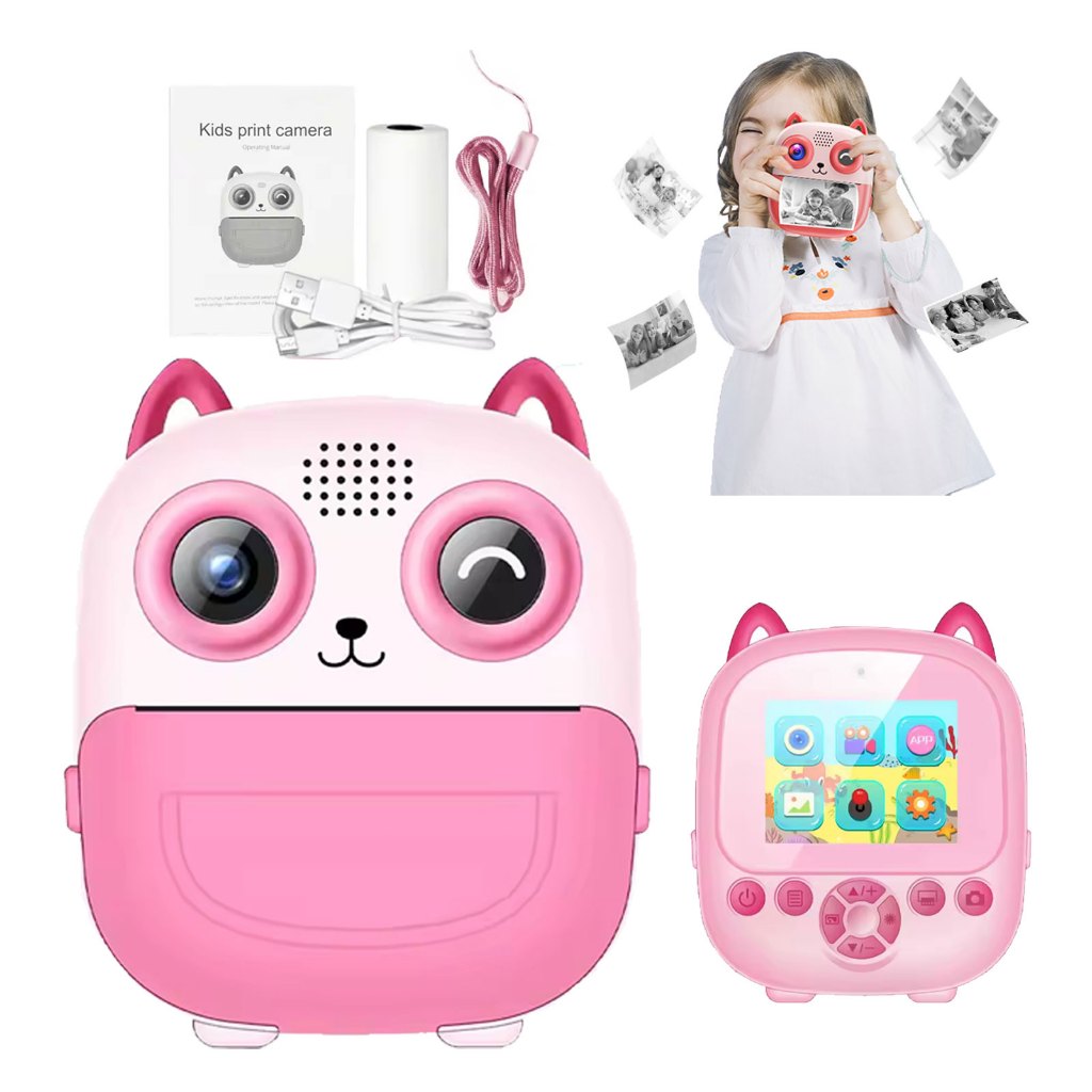 Câmera Infantil Instantânea Hd Lente Dupla Filmadora