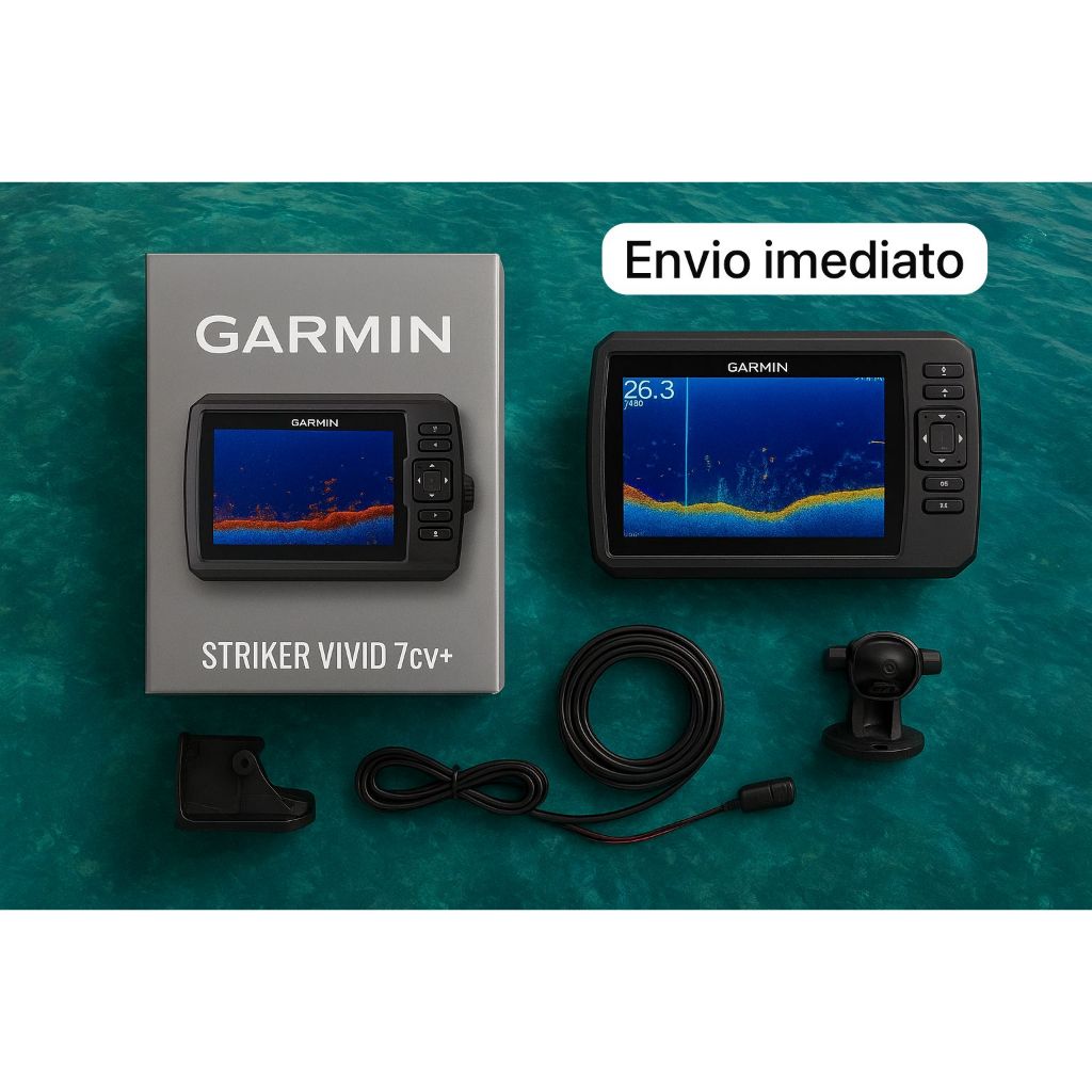 GPS Garmin Striker Vivid 7cv+ Transdutor GT20   Fish Finder Profissional  – Sonar – Localizador de C