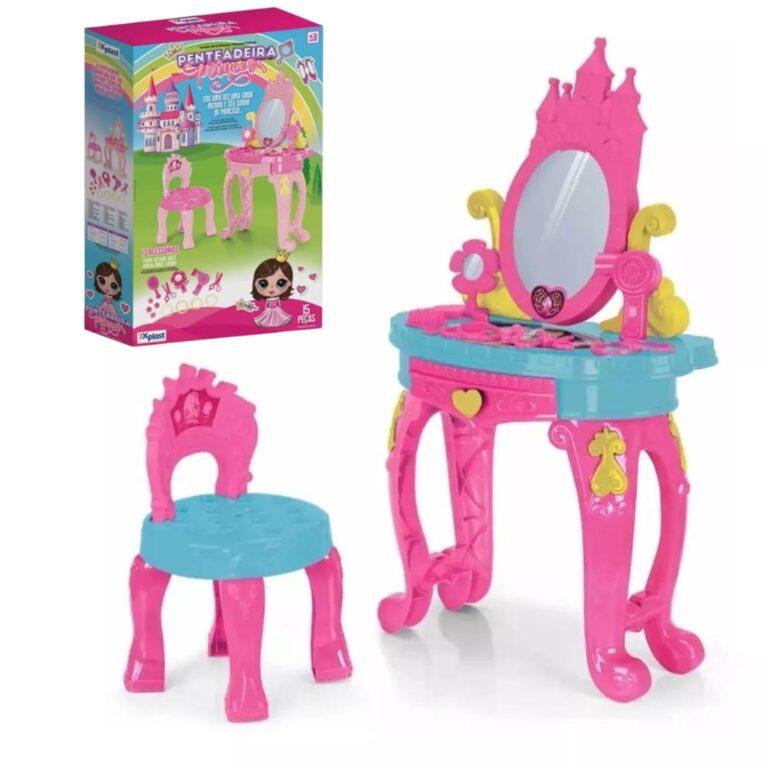 Penteadeira Princesa Brinquedo Infantil com Banqui