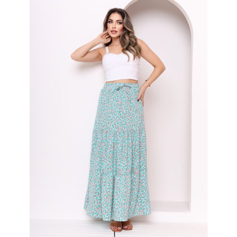 Kit 3 Saias florzinhas Cintura elástica estampa e