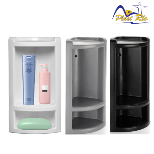 Cantoneira Porta Shampoo Para Banheiro Branca,Cinz