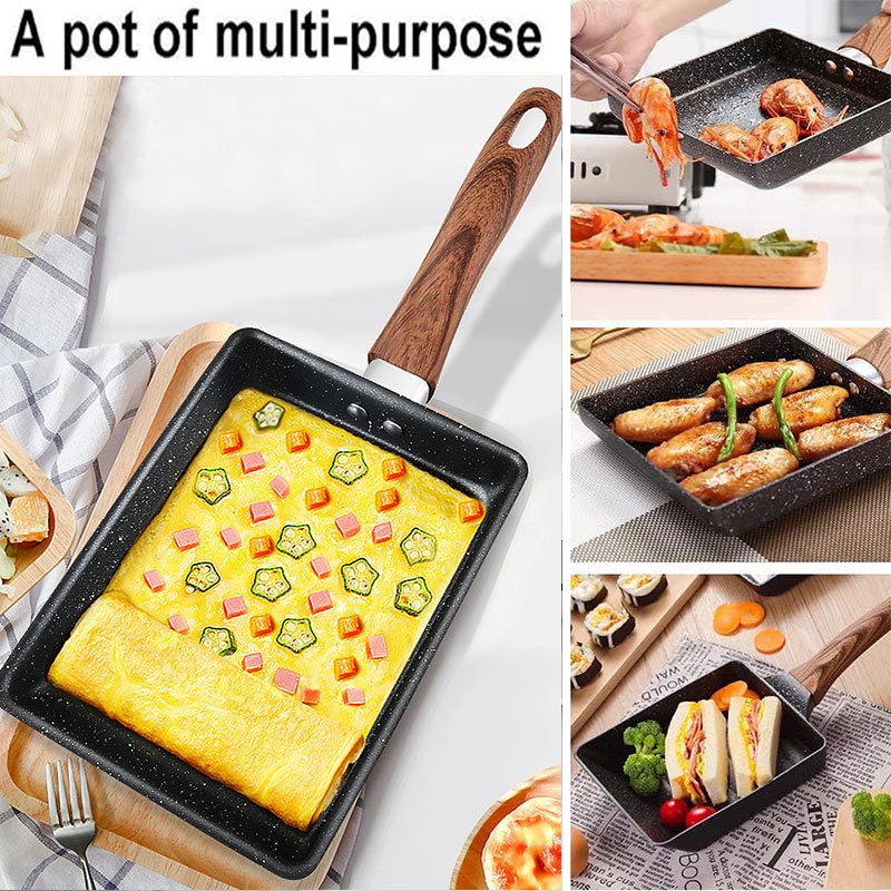 Panela Frigideira De Omelete Japonesa Antiaderente Quadrada cozinha 20 x 15 cm Antiaderente Panela