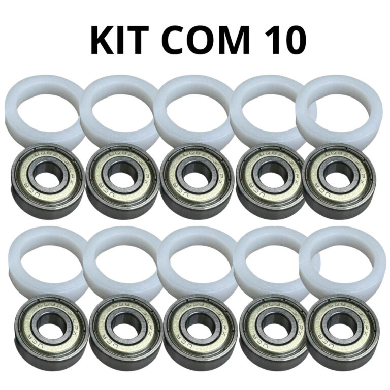10 Calços Suporte 30mm + 10 Rolamentos 608zz Manc