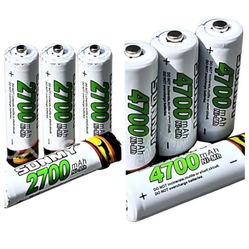 Kit Pilhas Recarregáveis Maxday  4x AA 4700mAh + 4x AAA 2700mAh, Alta Capacidade