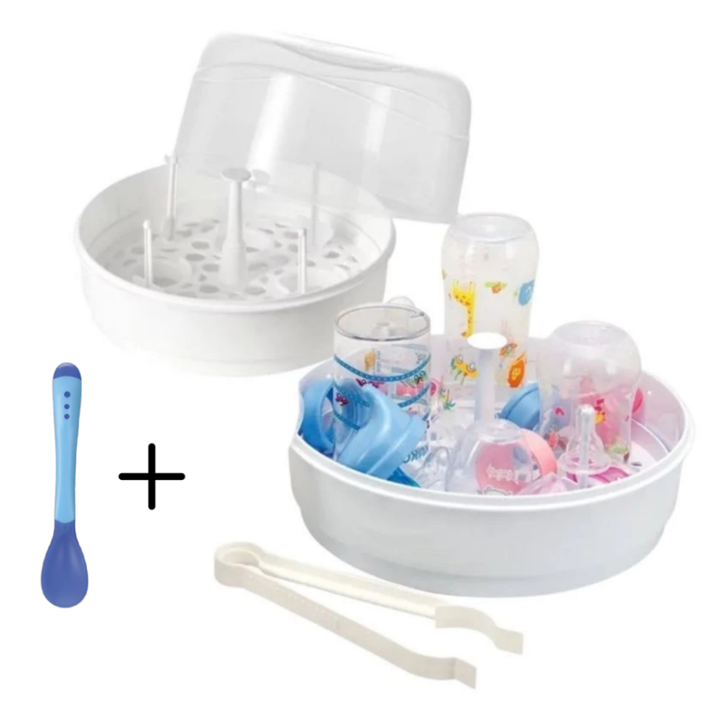 ESTERILIZADOR MAMADEIRAS A VAPOR MICROONDAS + 1 COLHER TERMOSSENSÍVEL