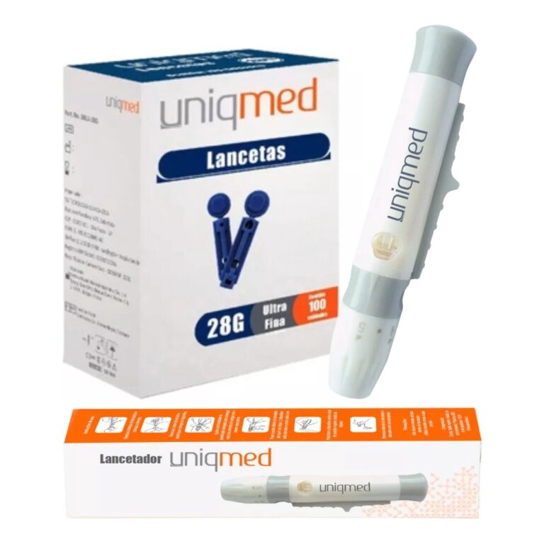 KIT LANCETADOR + 100 LANCETAS UNIVERSAL UNIQMED PU