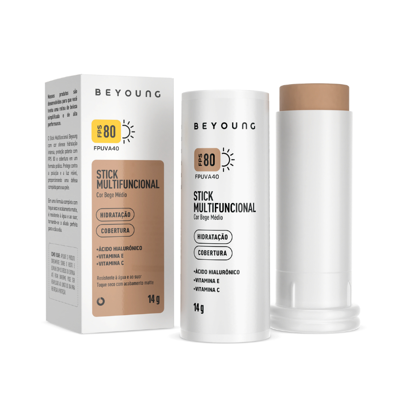 Beyoung Stick Multifuncional Com Cor FPS 80 Bege Médio 14g