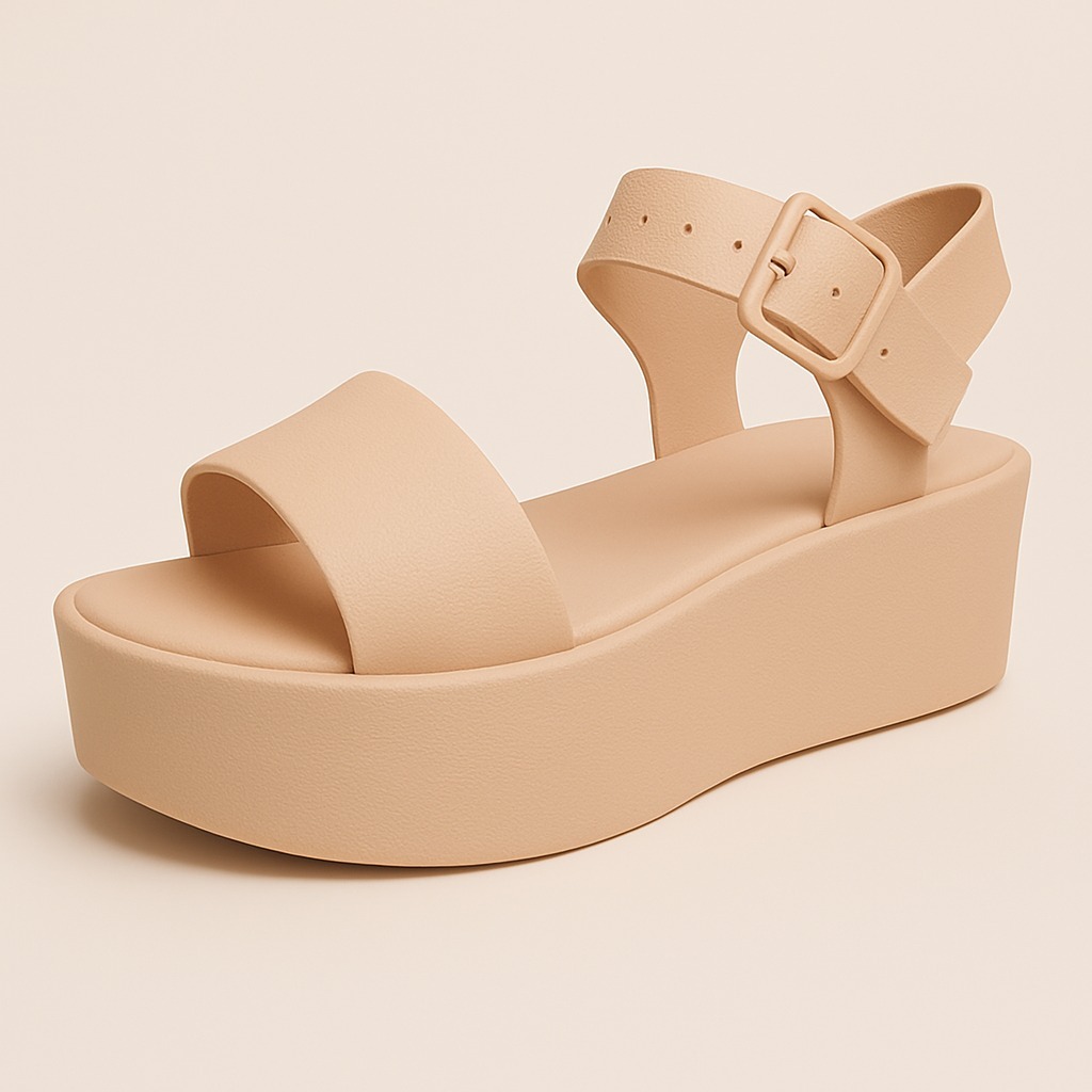 Sandália Plataforma Feminina Casual Macia Confortável Moderna Fashion Imperdível