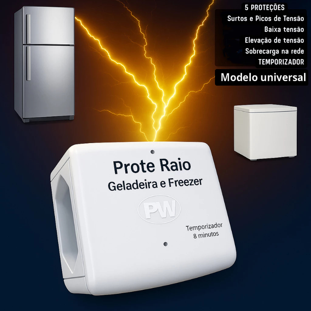 Protetor Contra Raios p/ Geladeira e Freezer  Surtos e Oscilações de Energia Original