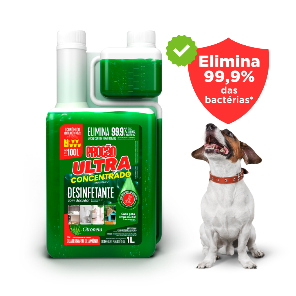 Ultra Desinfetante Concentrado Bactericida de Citronela 1L – Rende até 100 Litros