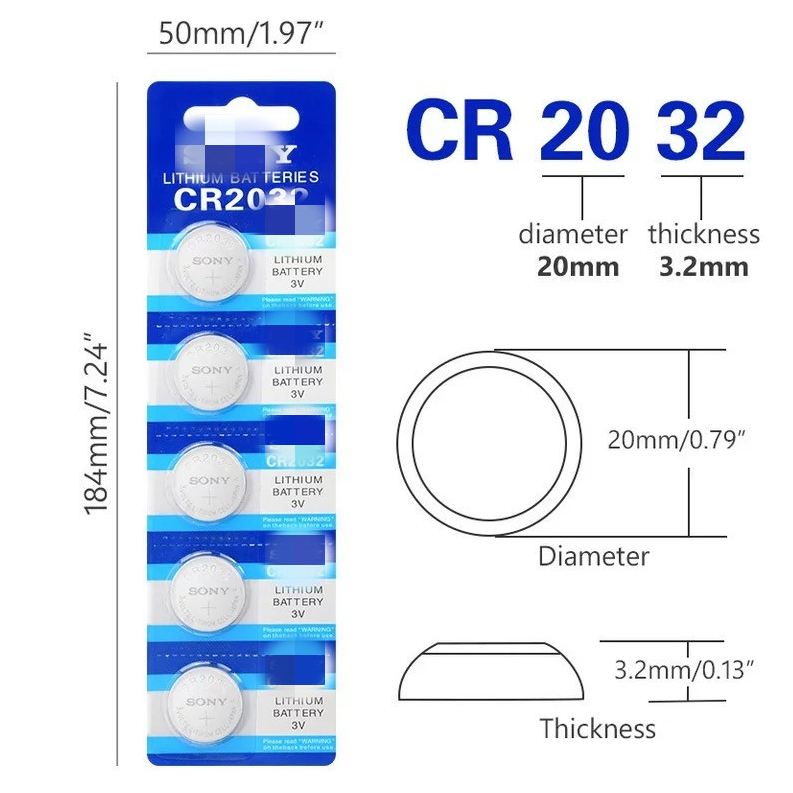 Kit 5 Baterias Pilha Botão Moeda CR2032 1 Cartela