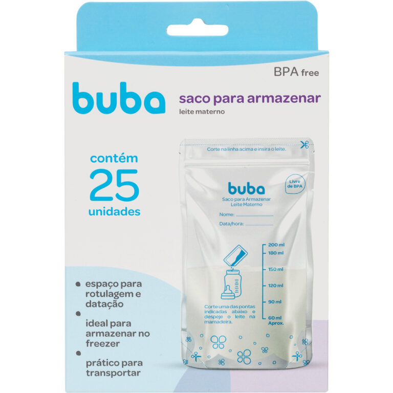 KIT 100 SACOS PARA ARMAZENAR LEITE MATERNO BUBA &#
