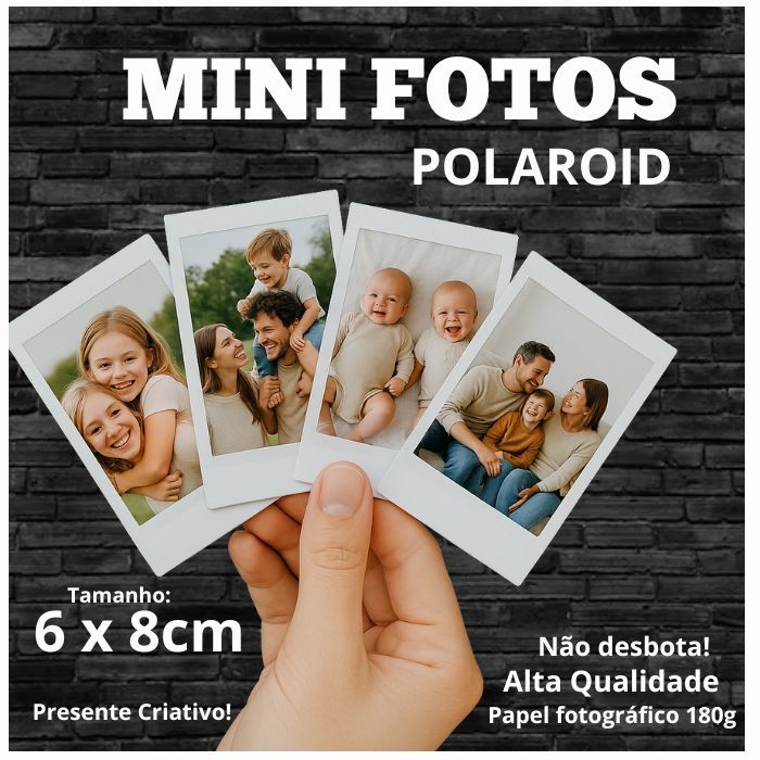 Mini Fotos Personalizadas 6x8cm | Revelação Digi