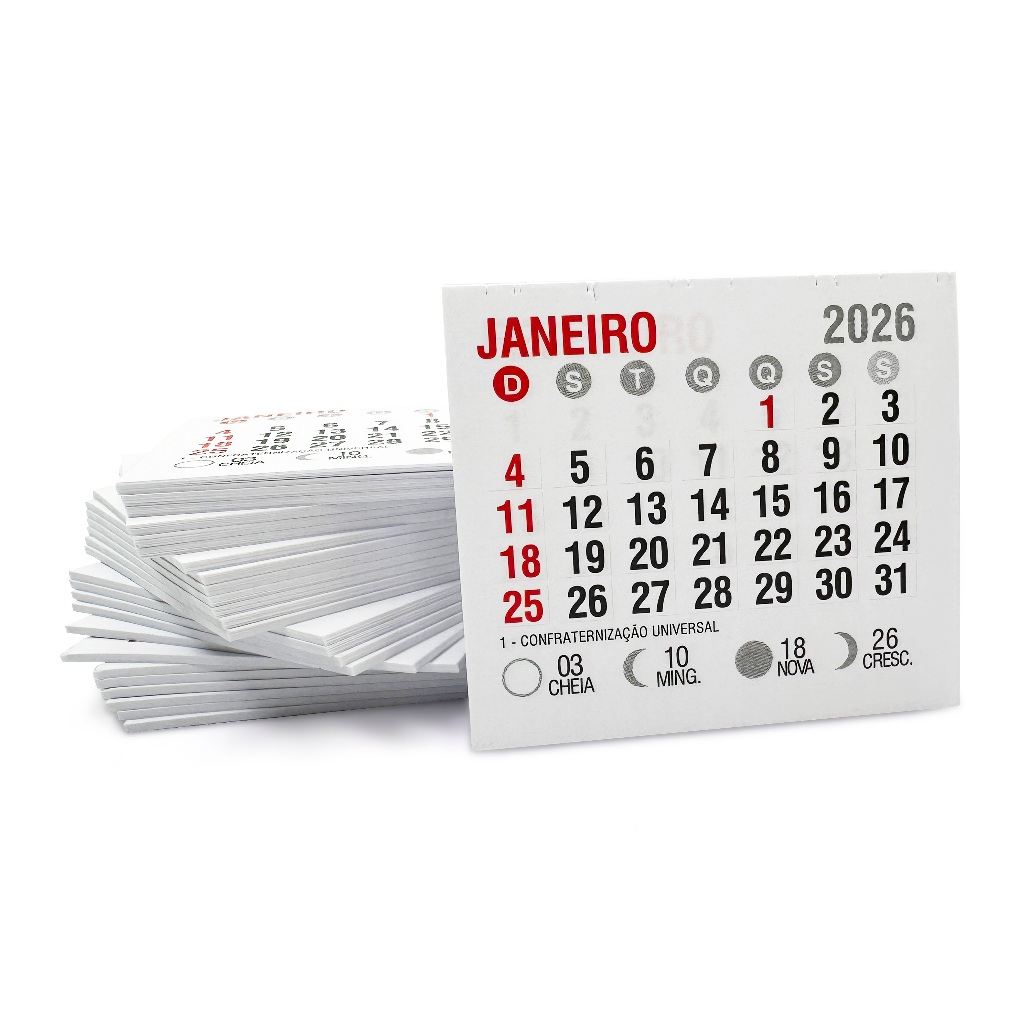 100 Bloco de Calendário p/ Ímã de Geladeira 2026