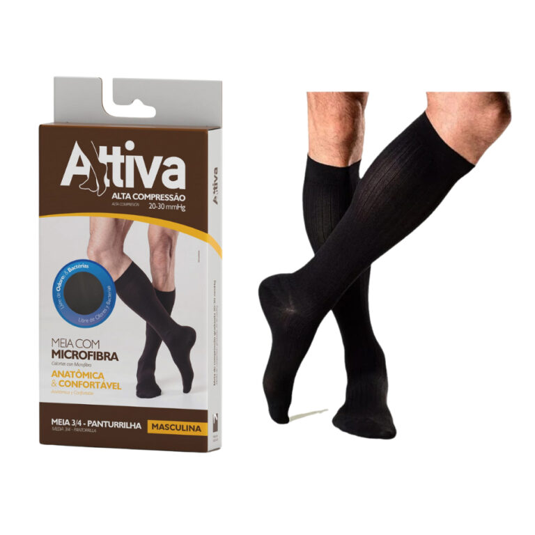 Meia 3/4 Masculina Panturrilha Alta Compressão 20