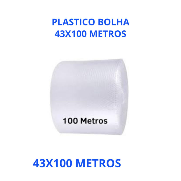 Plástico Bolha 43 x 100 Metros Bobina 25 Micras e