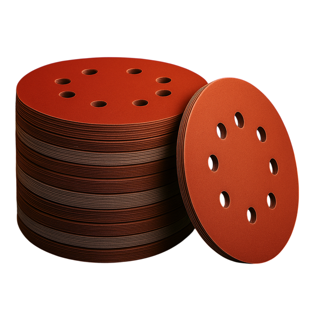 Kit Disco Lixa 125mm 8 Furos Lixadeira Roto Orbital para Ferro Metal Madeira e Massa