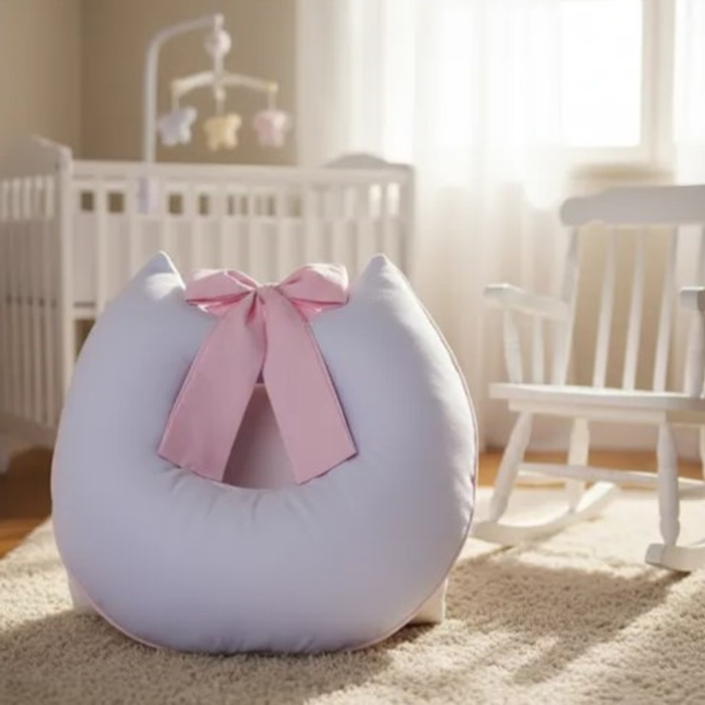 Capa de Almofada Amamentação Laço Charmoso em Tecido Piquet Luxo