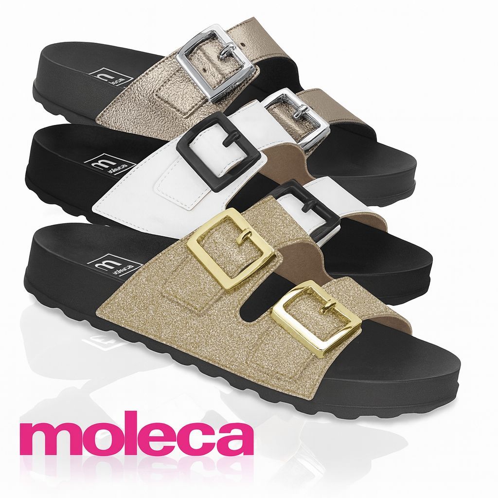 Sandalia Moleca Birken Original Rasteira Fivela Rasteirinha Original Papete Slide Conforto Casualb
