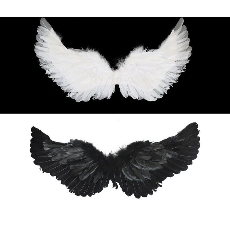 Fantasia de Asa de Anjo ou Diabo – Asas De Penas / Halloween / Natal / Anjo
