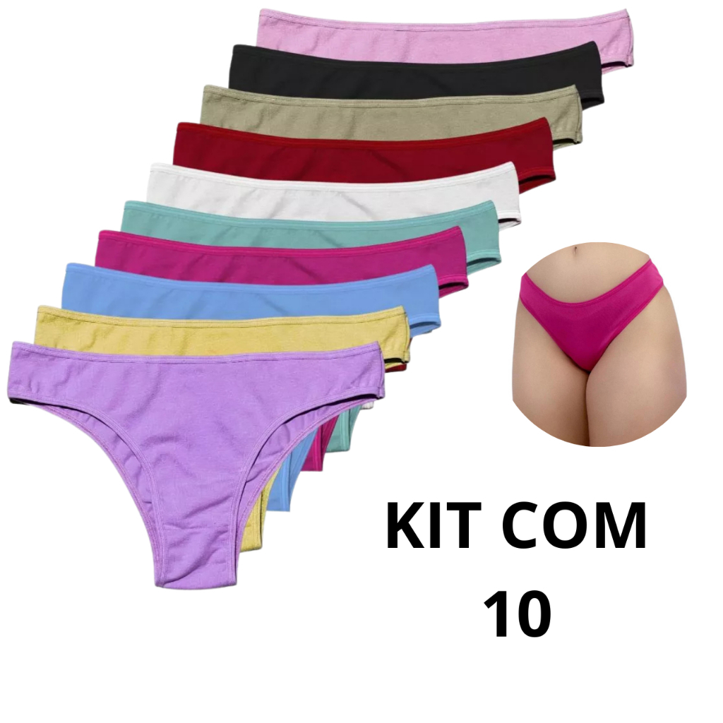Kit  Calcinha De Suede 100% Algodão Super confortável Tanga Basica