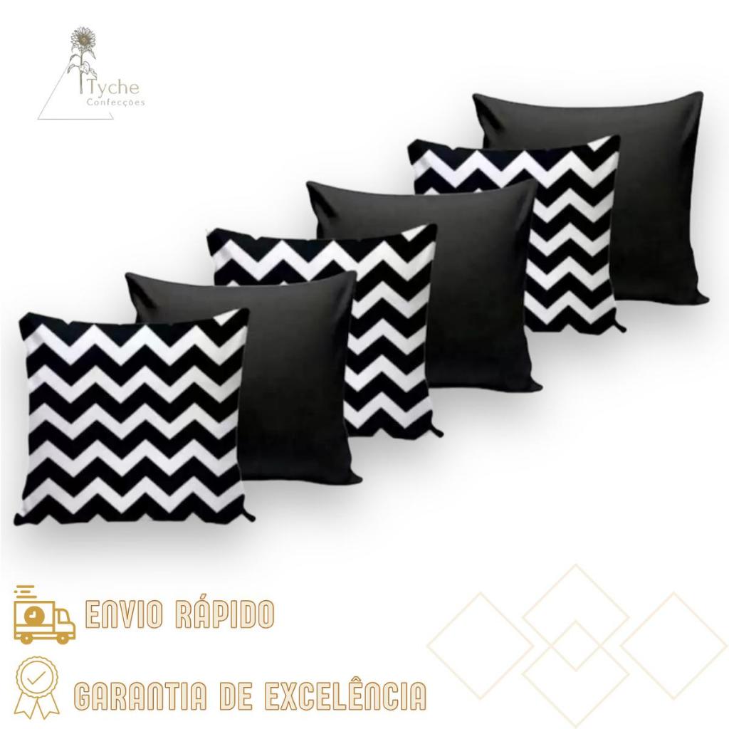 KIT 6 CAPAS P ALMOFADAS DECORATIVAS COM ZÍPER VÁRIAS ESTAMPAS