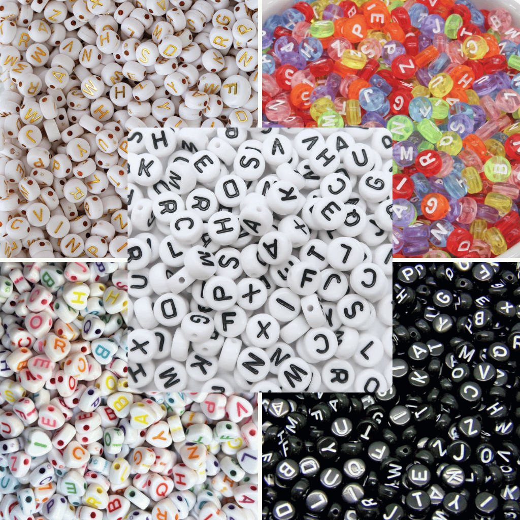 Miçangas Letras 1000 unidades  alfabeto números para pulseiras artesanato colares Infantil
