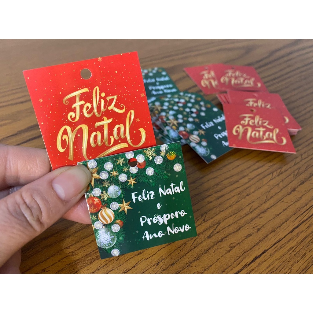 Tag Natal Boas Festas para Embalagem e Sacola, Cartão de Agradecimento ao Cliente, Cartão para Encom