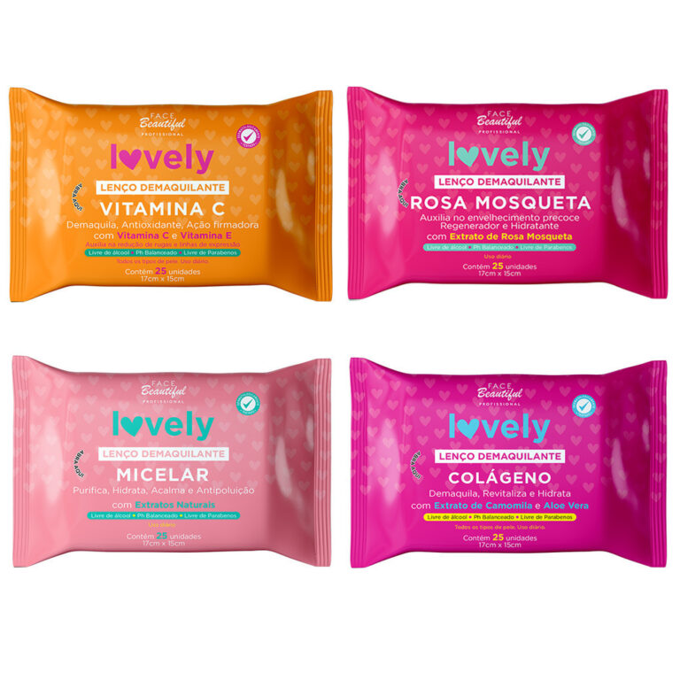 Kit 04 Lenços Demaquilante Lovely by FaceBeautifu