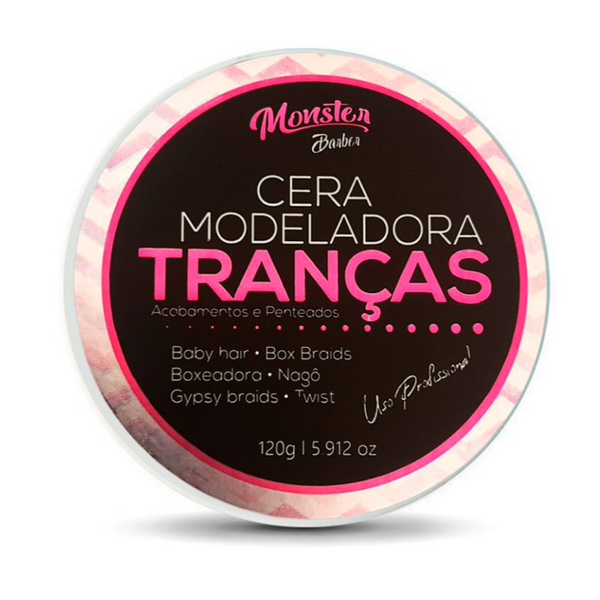 cera Modeladora Tranças Incolor Box Braid Baby Hair 120g monster barber