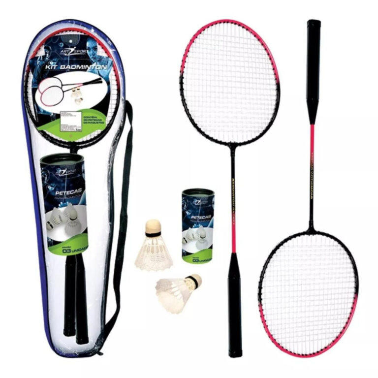 RAQUETE BADMINTON 2 RAQUETES 3 PETECAS + BOLSA  OF