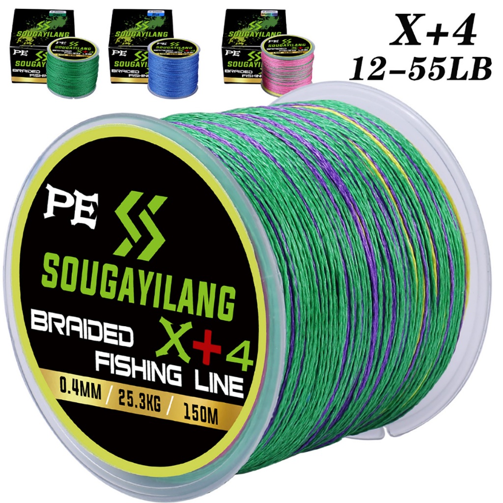 Sougayilang 8 Suportes Teste Máximo 10Lb-100Lb 320YDS Linha De Pesca PE Tecer Camuflagem Cor Para Ág